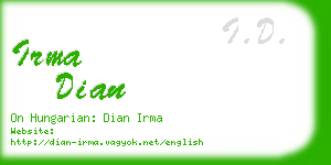 irma dian business card